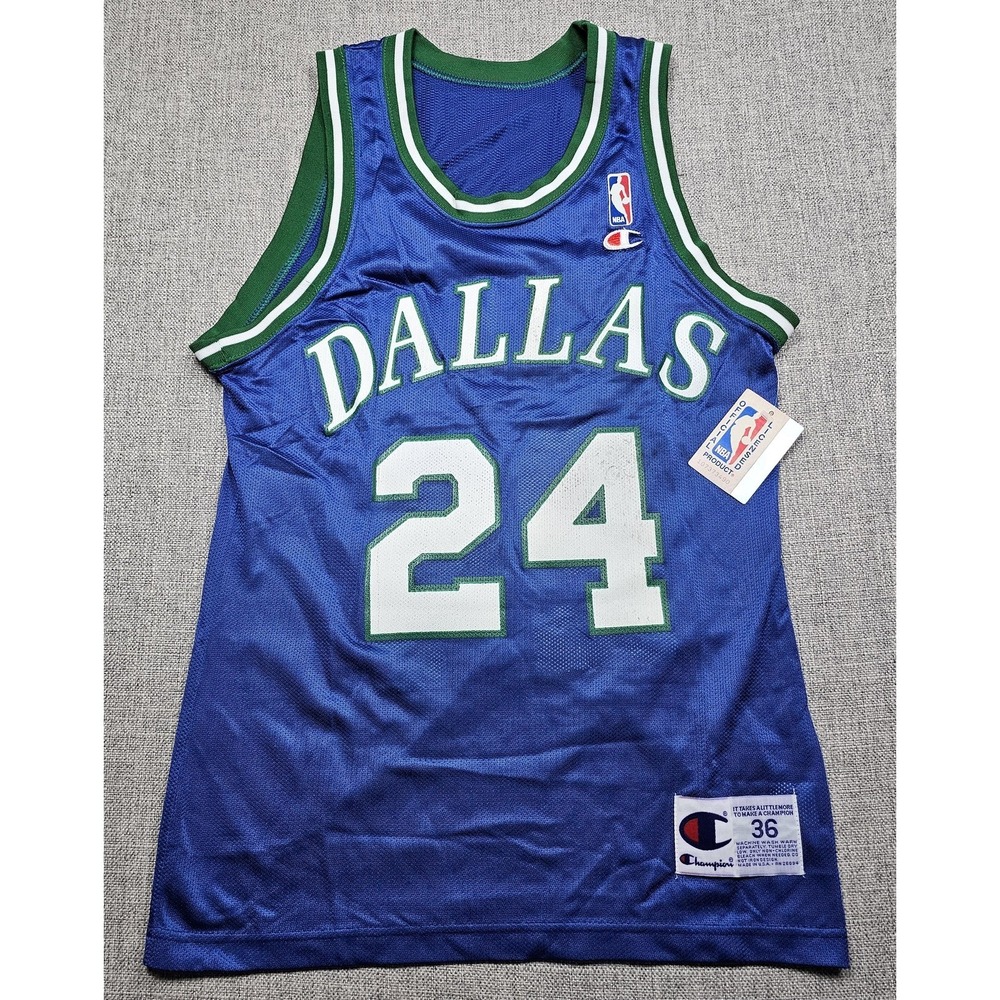 VINTAGE Dallas Mavericks Jersey Mens 36 NBA Basketball Jackson 24 Champion 90s